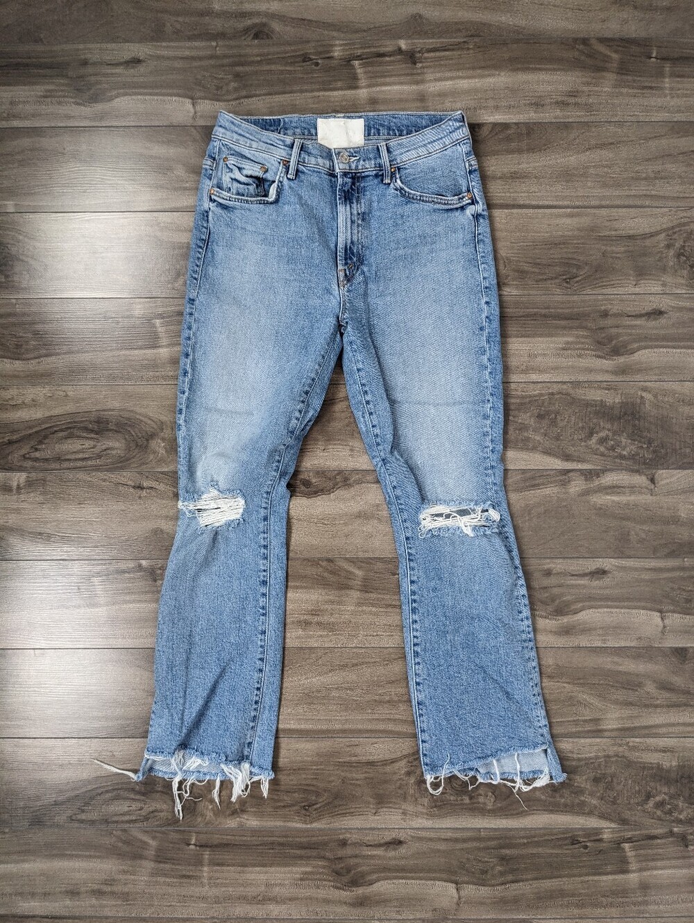 Mother Superior Insider Crop Step Frey Medium Wash Distressed Size 28